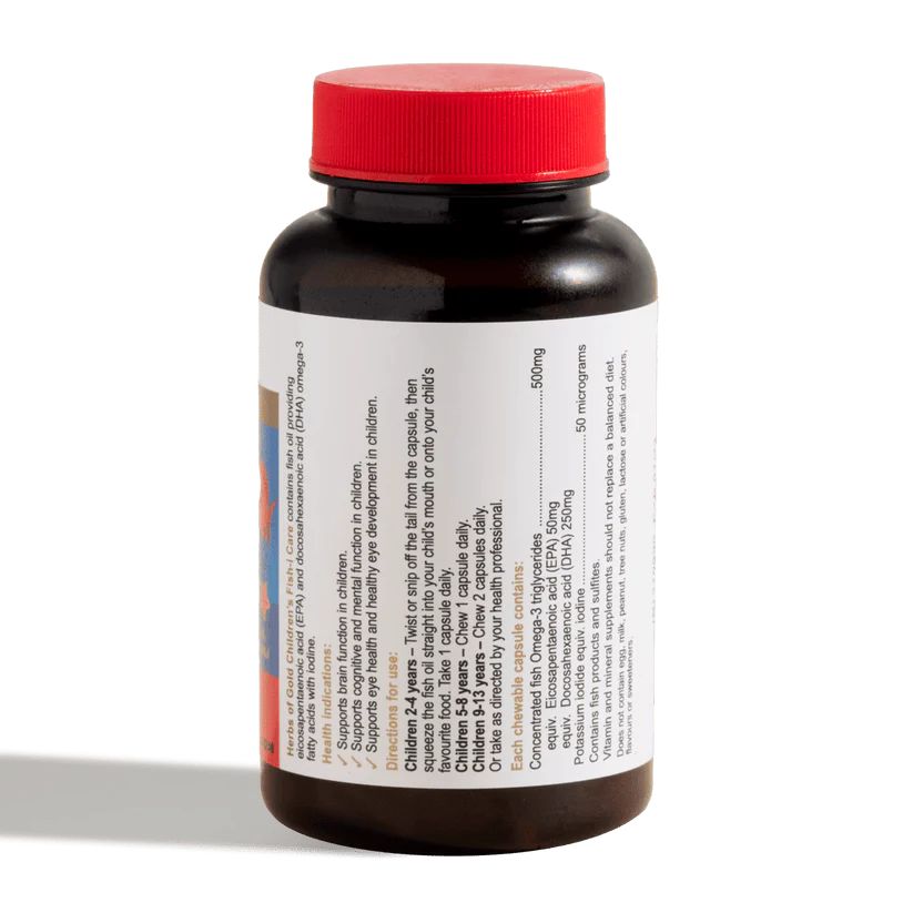 Herbs Of Gold Children's Fish-i Care, 60 Chewable Capsules - Image 4