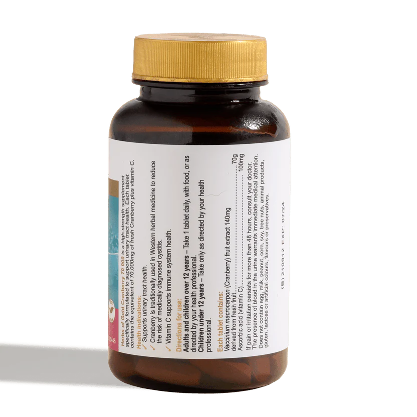 Herbs Of Gold Cranberry 70 000, 50 Tablets (Vegan) - Image 4