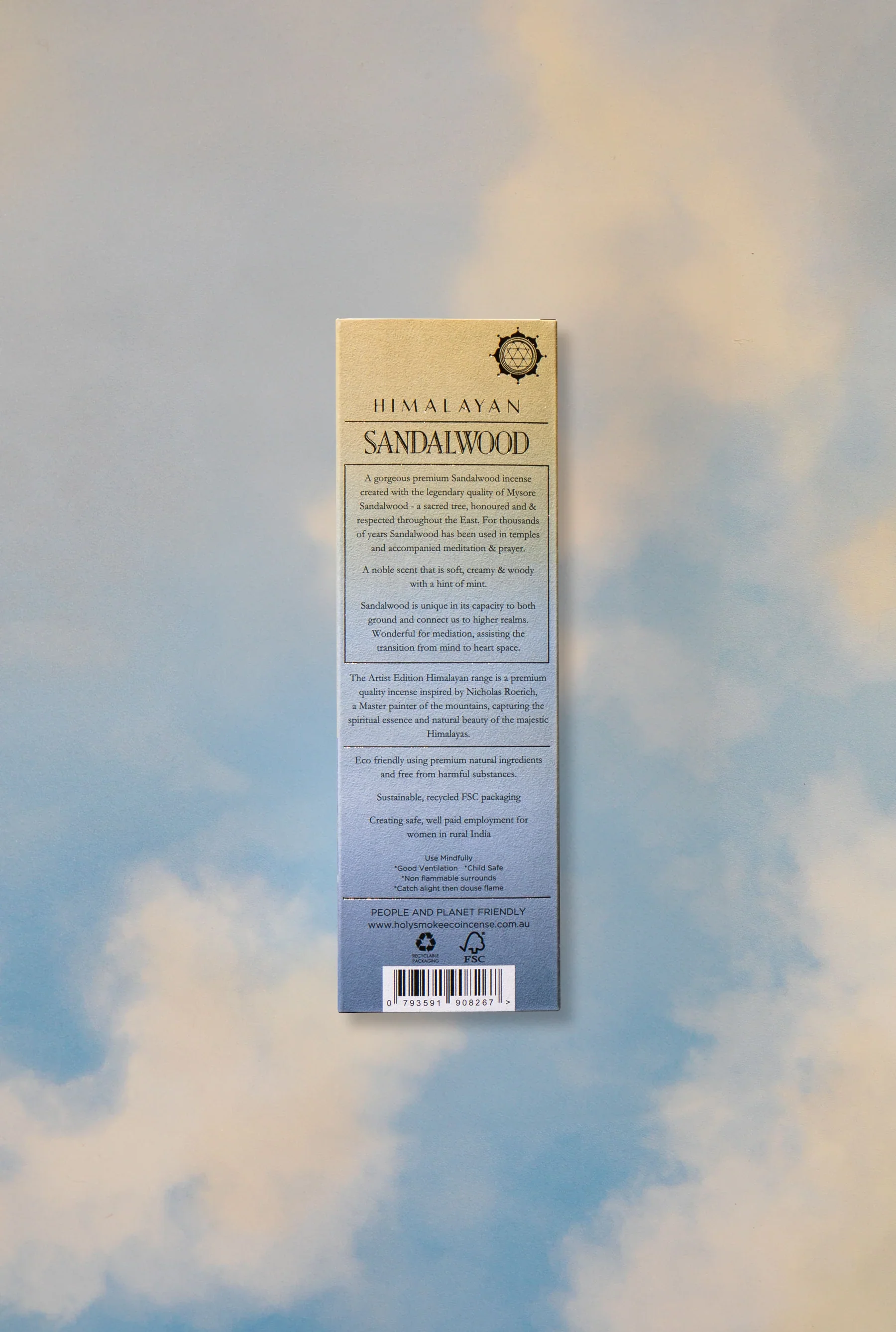 Holy Smoke Eco Incense Himalayan Sandalwood 25gm, Sacred Mountainwood Tranquillity - Image 2
