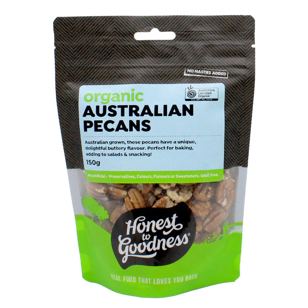 Honest To Goodness Australian Pecans 150g Or 600g, Australian Certified Organic