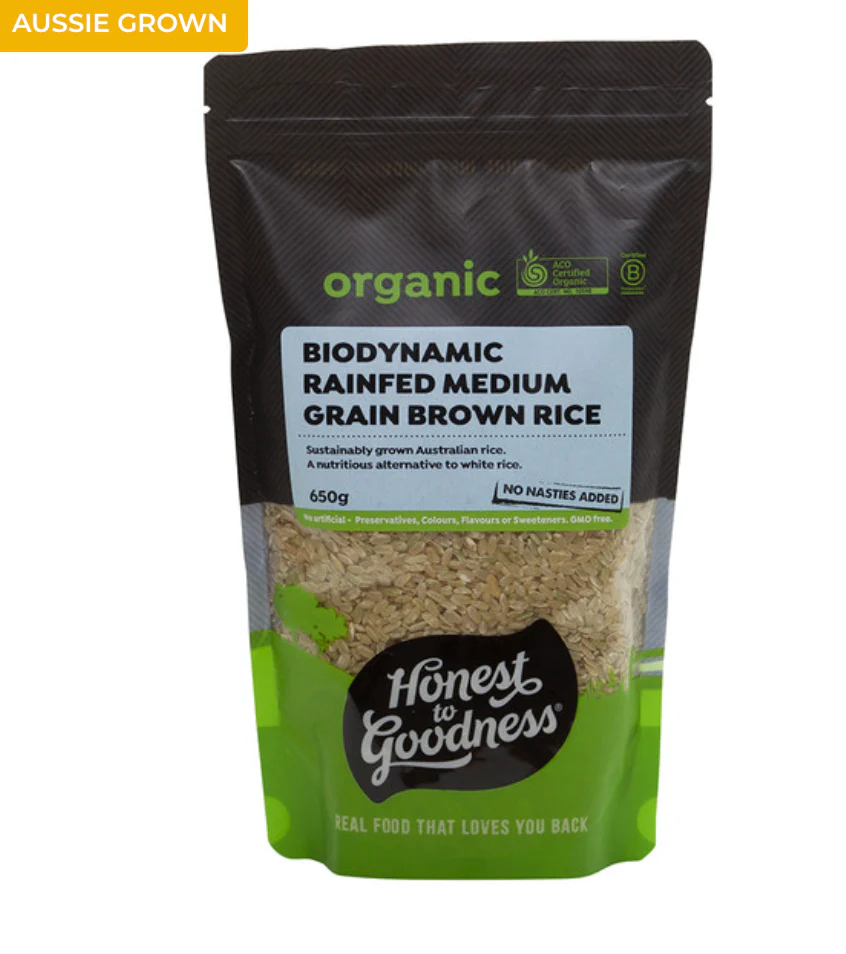 Honest To Goodness Biodynamic Rain-Fed Brown Rice 650g Or 1.5kg, Australian Certified Organic