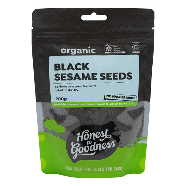 Honest To Goodness Black Sesame Seeds 200g, Australian Certified Organic