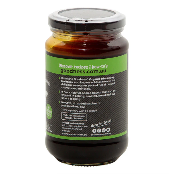 Honest To Goodness Certified Organic Blackstrap Molasses 450g, Perfect For Baking - Image 3