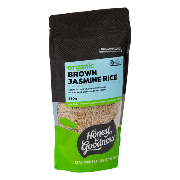 Honest To Goodness Certified Organic Brown Jasmine Rice 650g, A Fragrant Long Grain Rice - Image 3