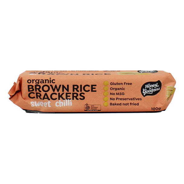 Honest To Goodness Sweet Chili Brown Rice Crackers 100g, Snack On The Go! - Image 2