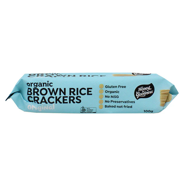 Honest To Goodness Original Brown Rice Crackers 100g, Nutritious & Certified Organic - Image 2
