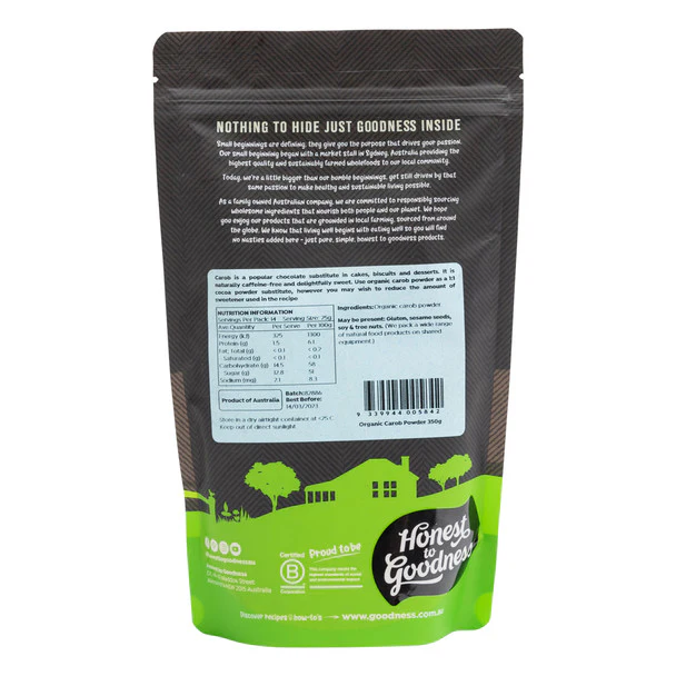 Honest To Goodness Australian Carob Powder 350g, Australian Certified Organic - Image 4