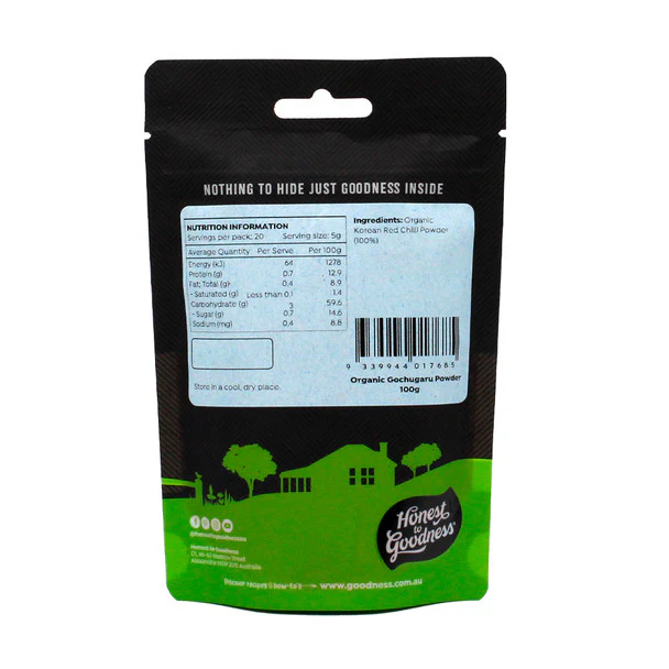 Honest To Goodness Certified Organic Gochugaru Chilli Powder 100g, Authentic Korean Red Pepper Powder - Image 2