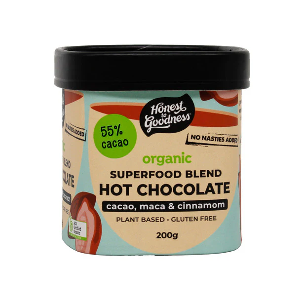 Honest To Goodness Certified Organic Hot Chocolate - Superfood Blend 200g, With Cacao, Maca & Cinnamon - Image 3