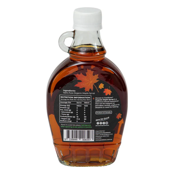Honest To Goodness Certified Organic Maple Syrup 250mL, Canada Grade A Amber - Image 2