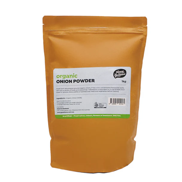 Honest To Goodness Certified Organic Onion Powder 1Kg, 1 Tablespoon = Half A Cup Of Fresh Onion