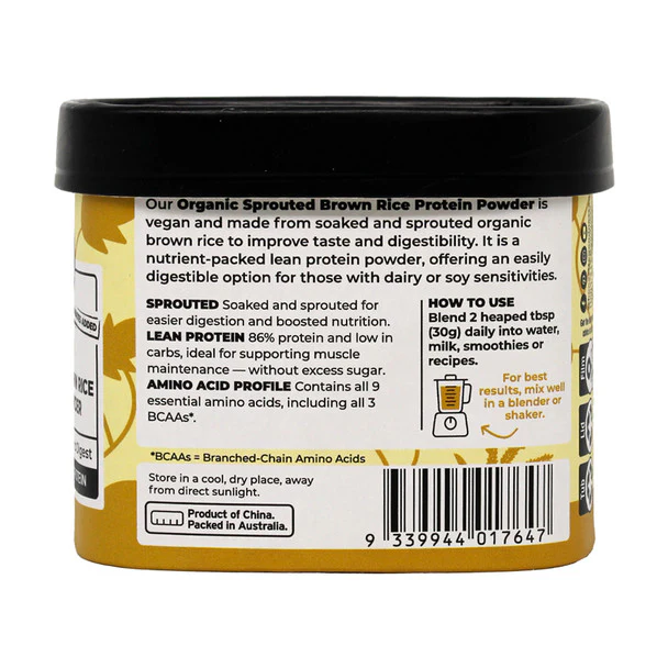 Honest To Goodness Certified Organic Sprouted Brown Rice Protein Powder 150g, Performance & Recovery - Image 2