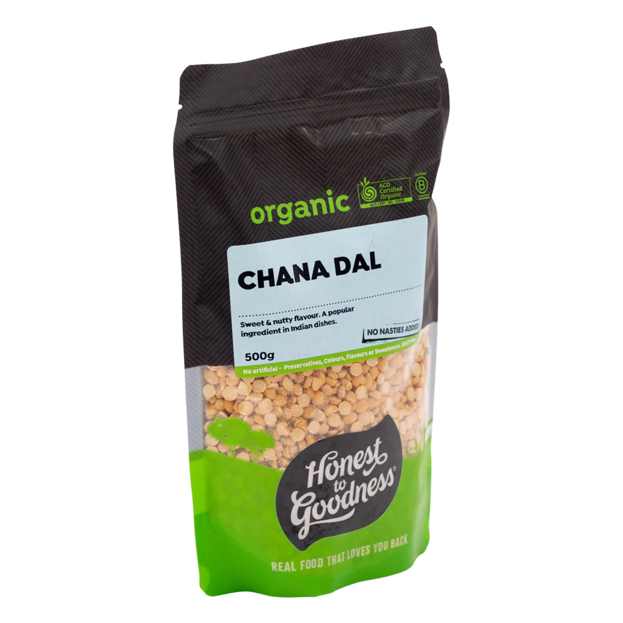 Honest To Goodness Chana Dal 500g, Baby Split Chickpeas Australian Certified Organic - Image 3