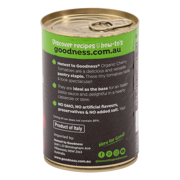 Honest To Goodness Cherry Tomatoes 400g, No Added Salt & Australian Certified Organic - Image 2