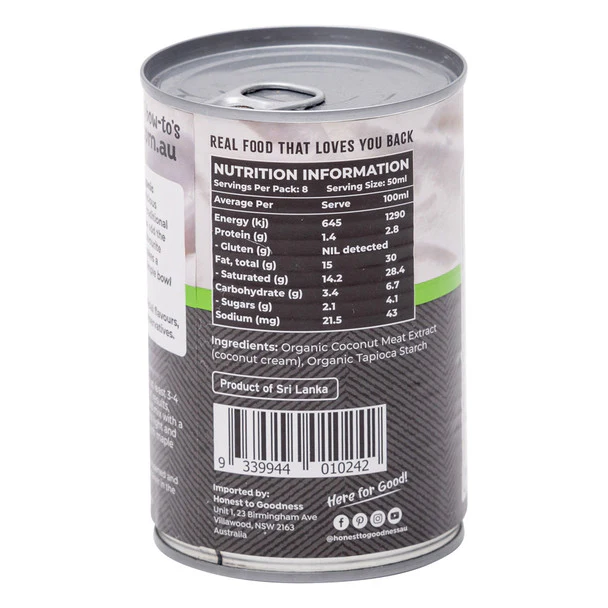 Honest To Goodness Organic Coconut Whipping Cream 400g, Dairy Free & Gluten Free - Image 4