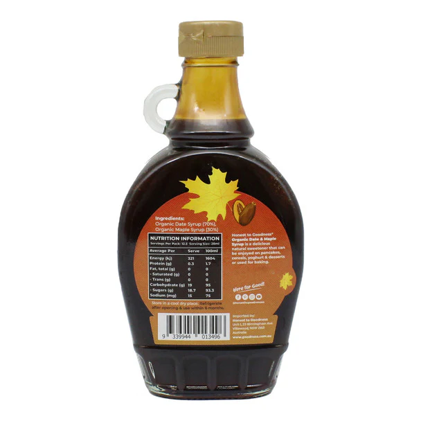Honest To Goodness Date & Maple Syrup 250ml, Australian Certified Organic - Image 2