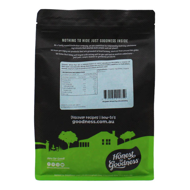 Honest To Goodness Diced Dried Figs 850g, Australian Certified Organic - Image 2