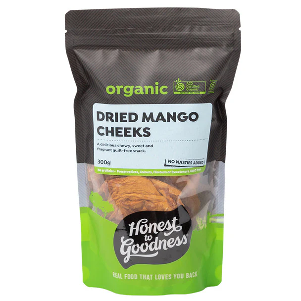 Honest To Goodness Dried Mango Cheeks 300g, Certified Organic