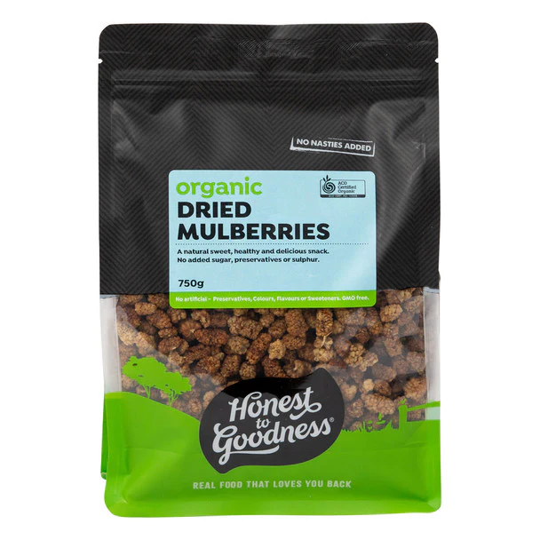 Honest To Goodness Dried Mulberries 175g Or 750g, Australian Certified Organic - Image 4
