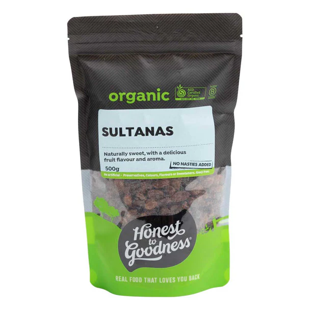 Honest To Goodness Certified Organic Dried Sultanas 200g, 500g Or 1Kg, For A Healthy Snack - Image 2