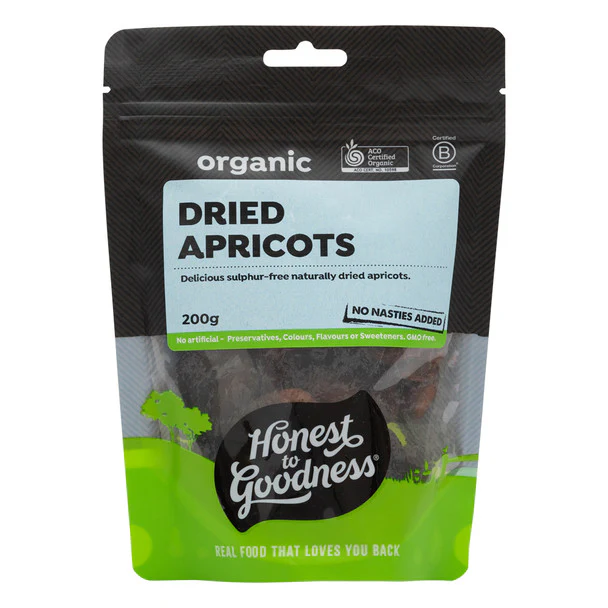 Honest To Goodness Dried Apricots 200g, 500g Or 1Kg, Australian Certified Organic & Sulphur-Free