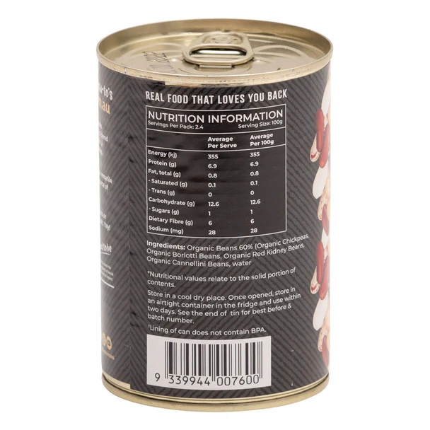 Honest To Goodness Four Bean Mix 400g, No Added Salt & Australian Certified Organic - Image 3