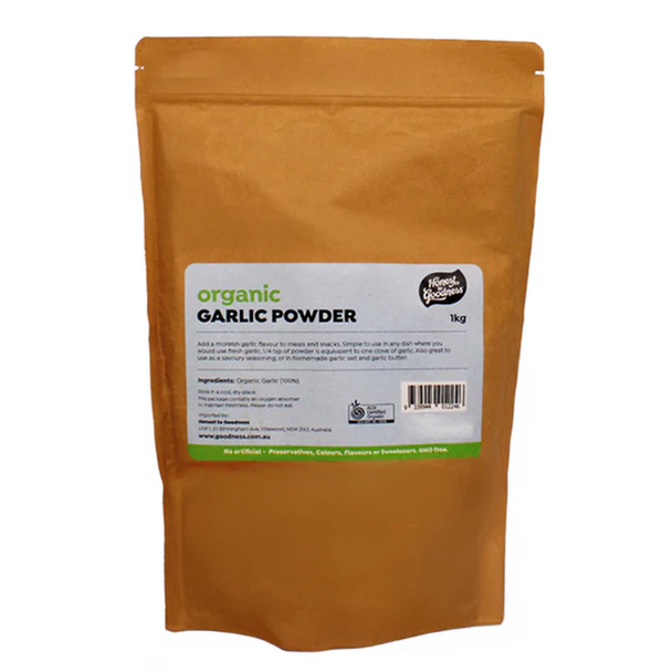 Honest To Goodness Certified Organic Garlic Powder 1Kg, 1/4 Teaspoon = 1 Clove