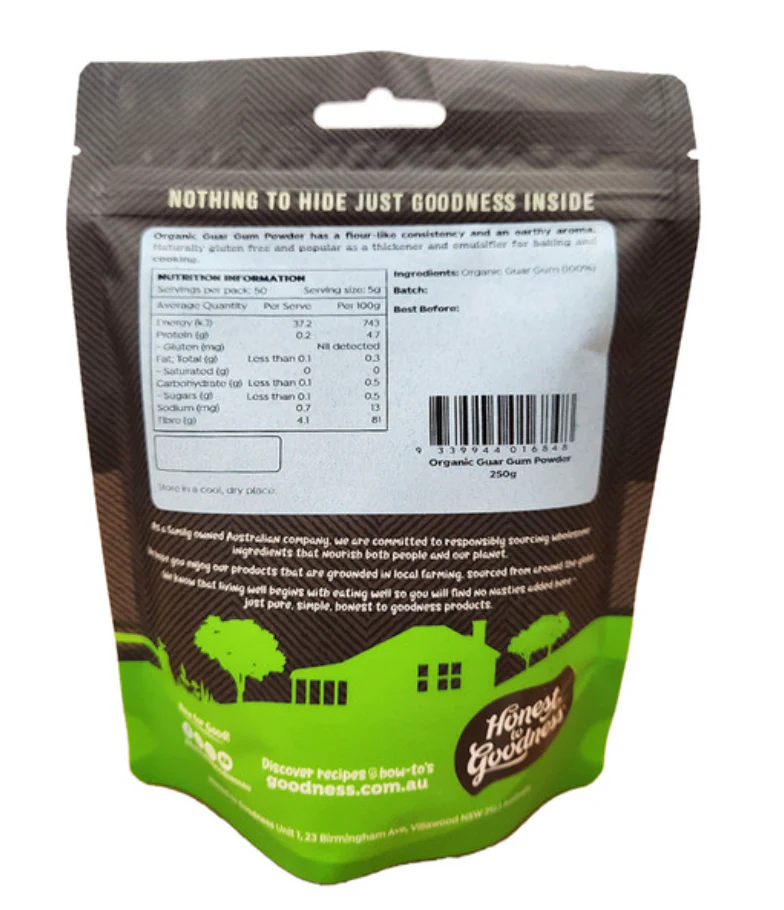 Honest To Goodness Organic Guar Gum Powder 250g, A Source Of Soluble Fibre - Image 2