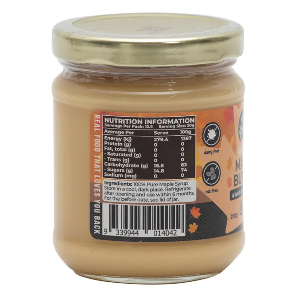 Honest To Goodness Maple Butter 250g, Australian Certified Organic & 100% Pure - Image 3