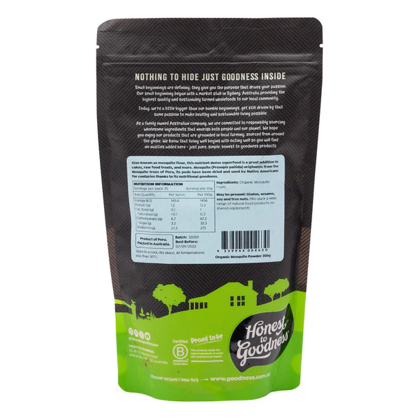 Honest To Goodness Mesquite Powder 350g, Australian Certified Organic - Image 2