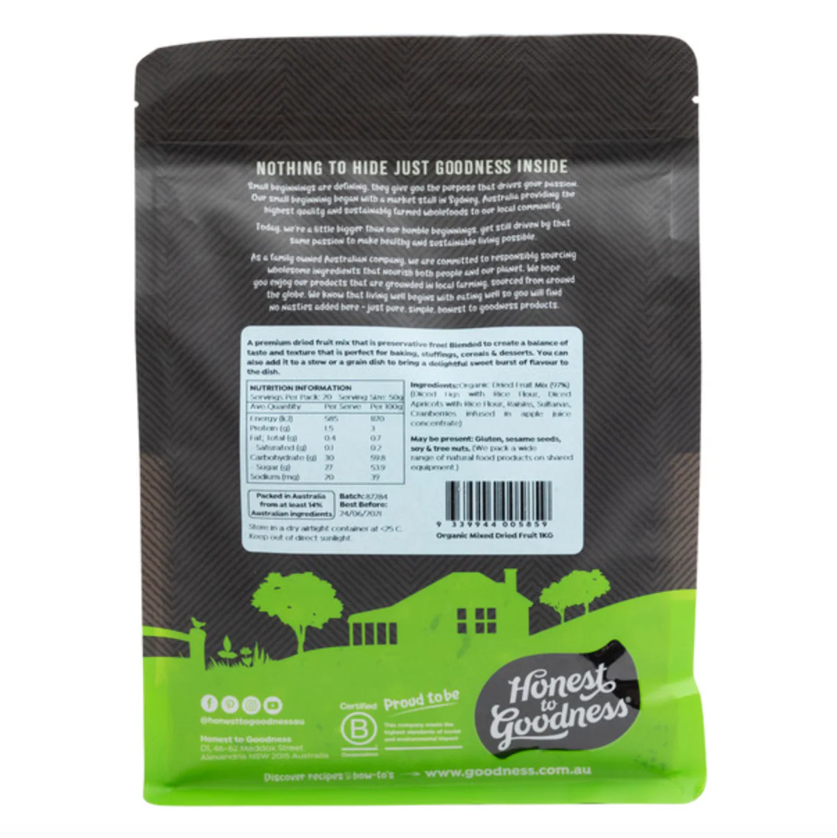 Honest To Goodness Mixed Dried Fruit 1kg, Naturally Sun-Dried - Image 2