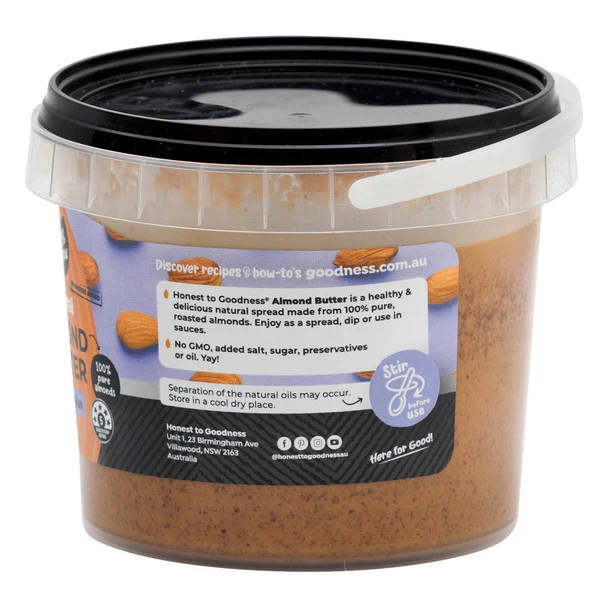 Honest To Goodness Natural Almond Butter 1Kg, Made From Oven Roasted Australian Almonds - Image 3