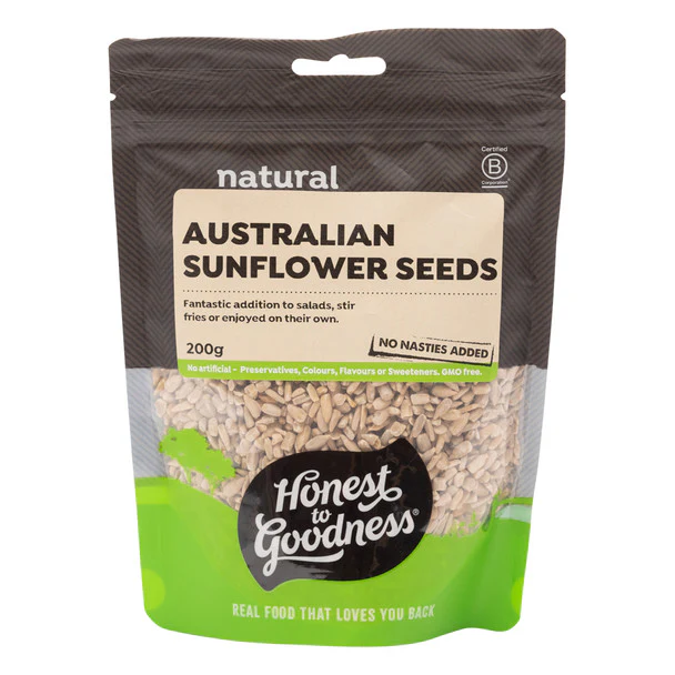 Honest To Goodness Natural Australian Sunflower Seeds 200g, A Fantastic Addition To Salads