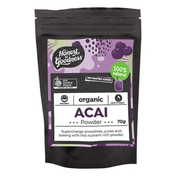 Honest To Goodness Organic Acai Powder 70g, Supercharge Your Smoothies