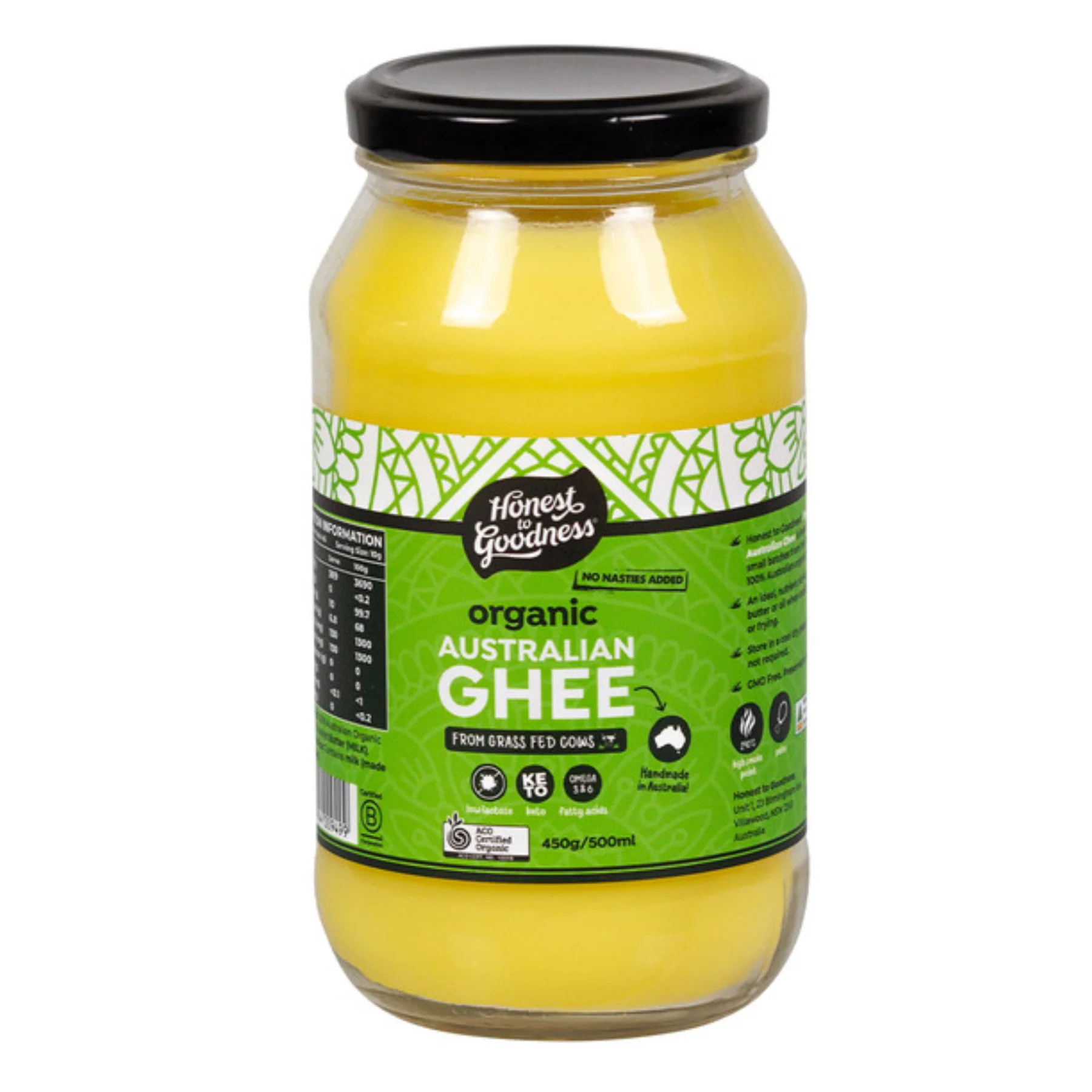 Honest To Goodness Ghee 250ml Or 500ml, Organic & Australian - Image 2
