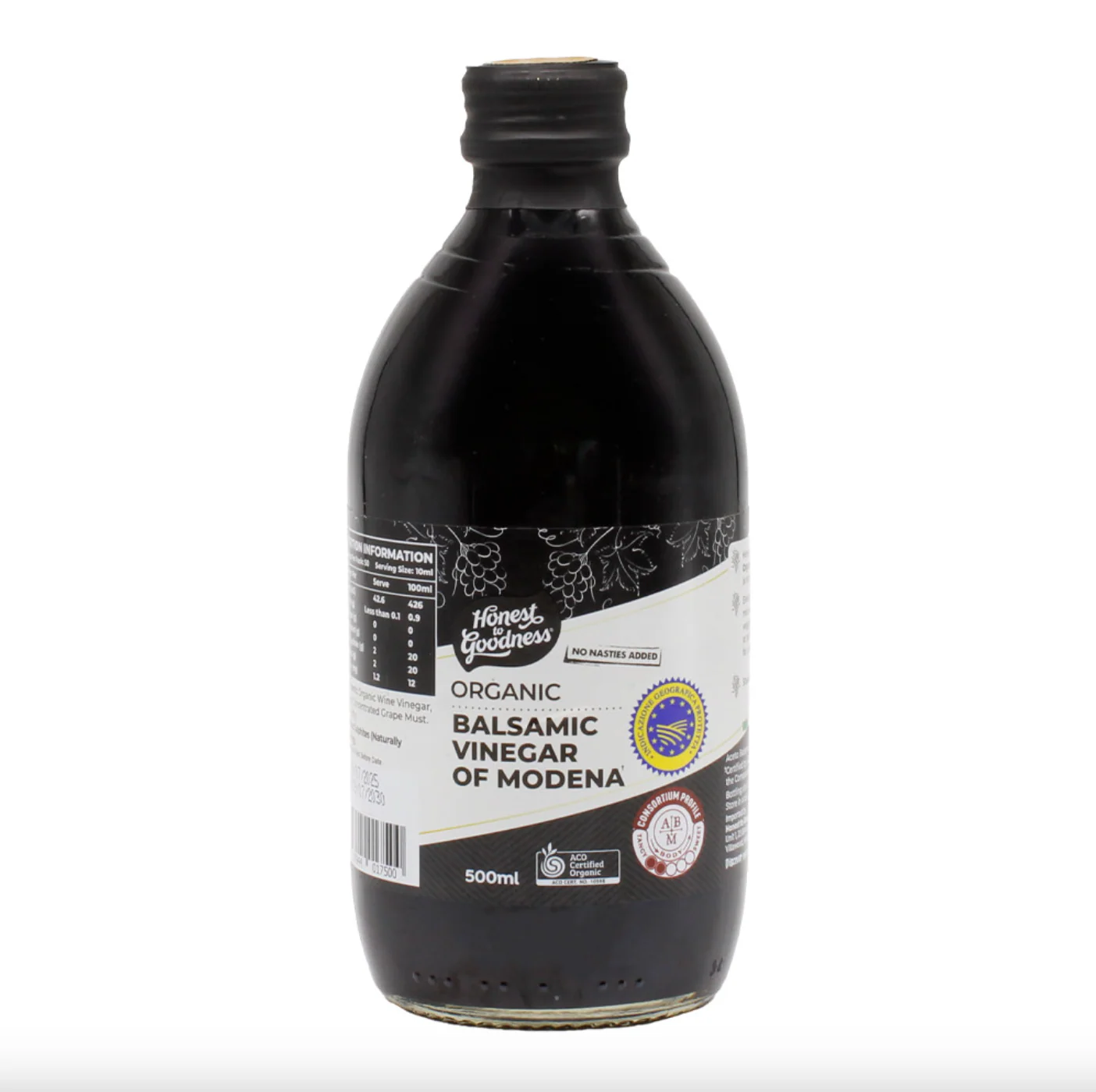 Honest To Goodness Organic Balsamic Vinegar Of Modena 500mL, Product Of Italy