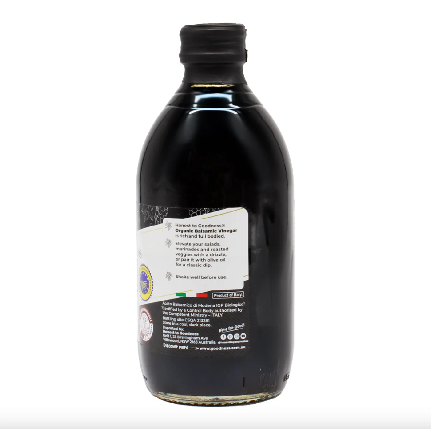 Honest To Goodness Organic Balsamic Vinegar Of Modena 500mL, Product Of Italy - Image 2