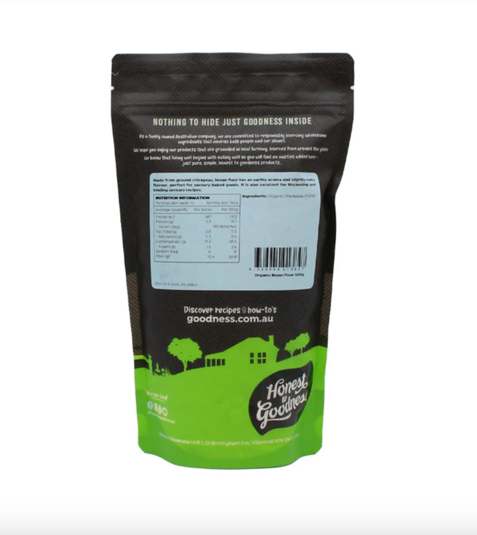 Honest To Goodness Organic Besan Flour 500g, Gluten Free - Image 2