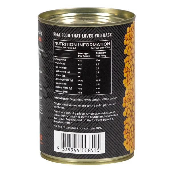 Honest To Goodness Organic Brown Lentils 400g, No Added Salt & Australian Certified Organic - Image 2