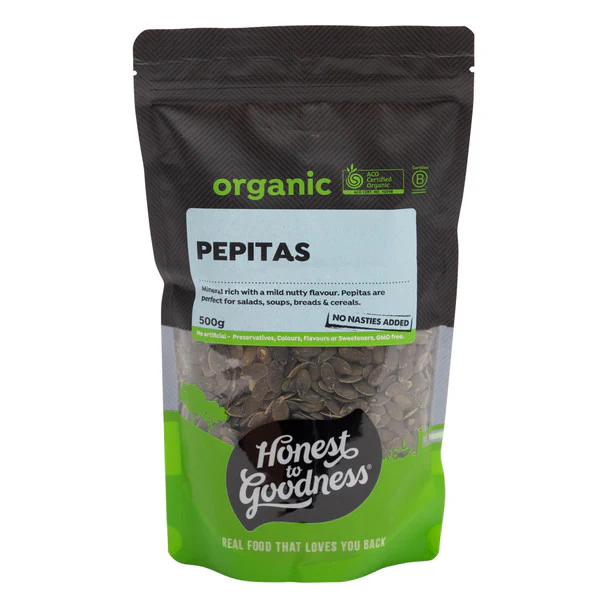 Honest To Goodness Organic Pepitas 200g, 500g Or 1Kg, Perfect For Salads - Image 2