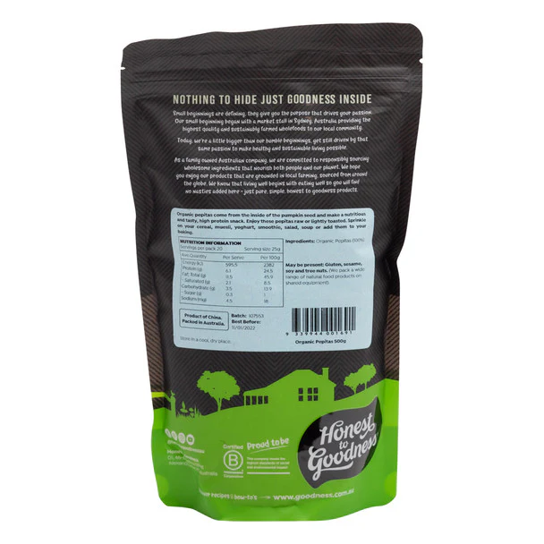 Honest To Goodness Organic Pepitas 200g, 500g Or 1Kg, Perfect For Salads - Image 4