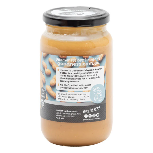 Honest To Goodness Peanut Butter 375g, Crunchy & Australian Certified Organic - Image 3