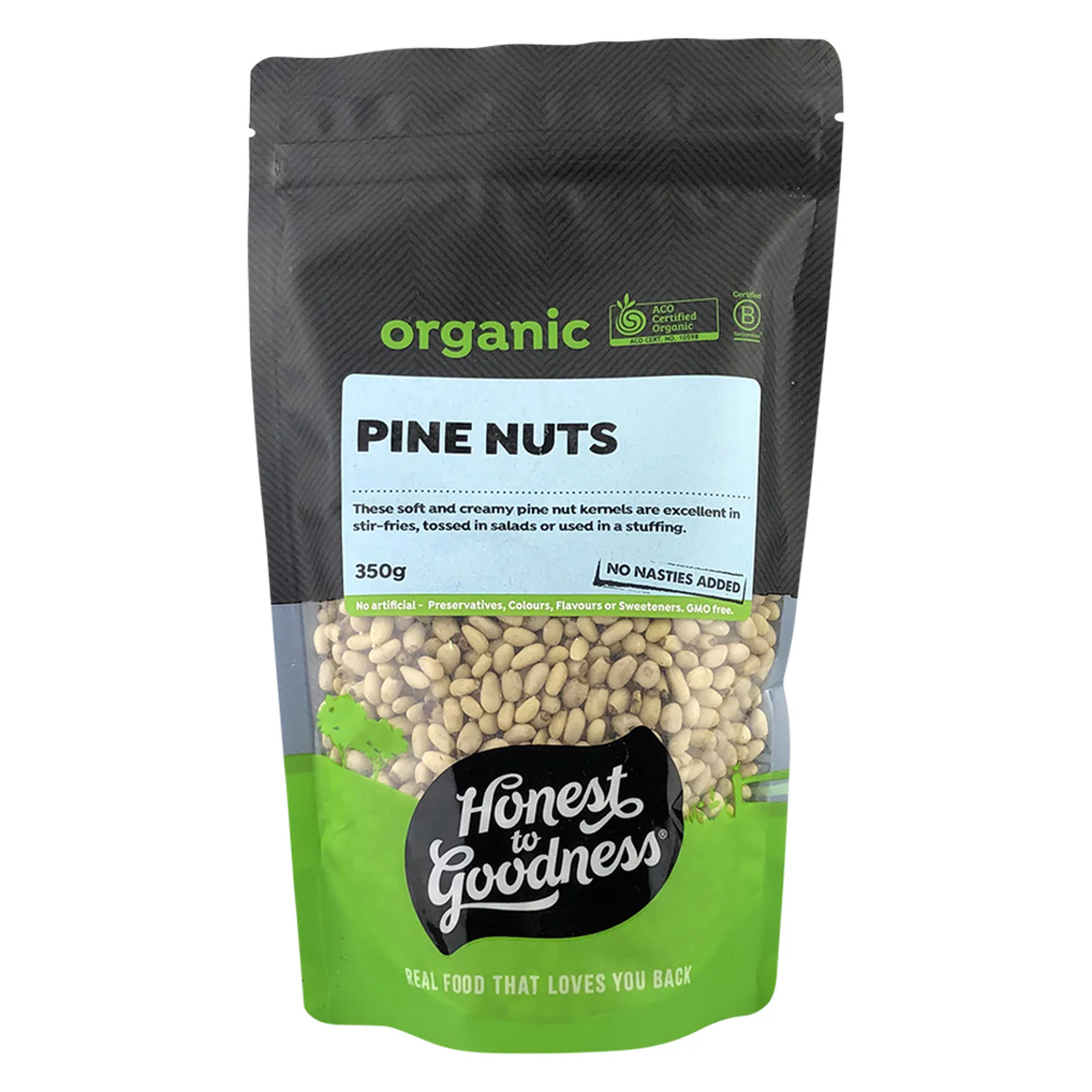 Honest To Goodness Pine Nuts 100g Or 350g, Australian Certified Organic; Soft & Creamy