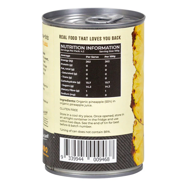 Honest To Goodness Pineapple Chunks in Pineapple Juice 420g, Certified Organic - Image 2