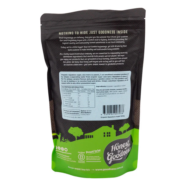 Honest To Goodness Rapadura Sugar 500g, Australian Certified Organic Also Known As Panela Sugar - Image 2