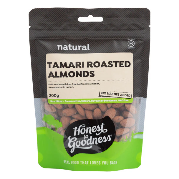 Honest To Goodness Tamari Roasted Almonds 200g Or 500g, Australian & Delicious