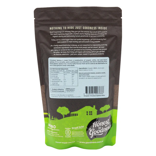 Honest To Goodness Tricolour Quinoa Grain 500g, Gluten Free & Nutritious - Image 2