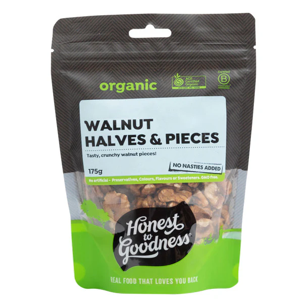 Honest To Goodness Walnut Halves & Pieces 175g Or 750g, Australian Certified Organic & Premium Quality