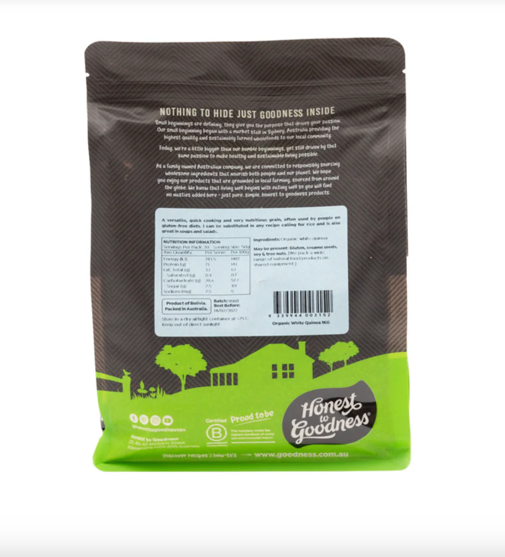 Honest To Goodness White Quinoa Grain 500g Or 1Kg, Gluten Free & Nutritious - Image 5