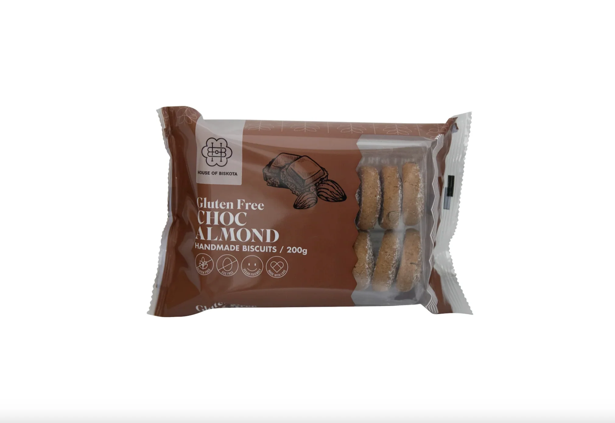 House Of Biskota Gluten Free Choc Almond Biscuits 200g, Handmade With Love - Image 3